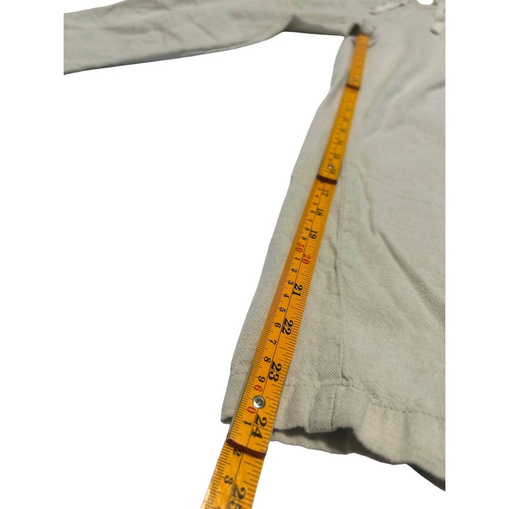Zara Womens Beige Linen Blend Drawstring Elastic Waist Straight Leg Pants Size M - Picture 7 of 7
